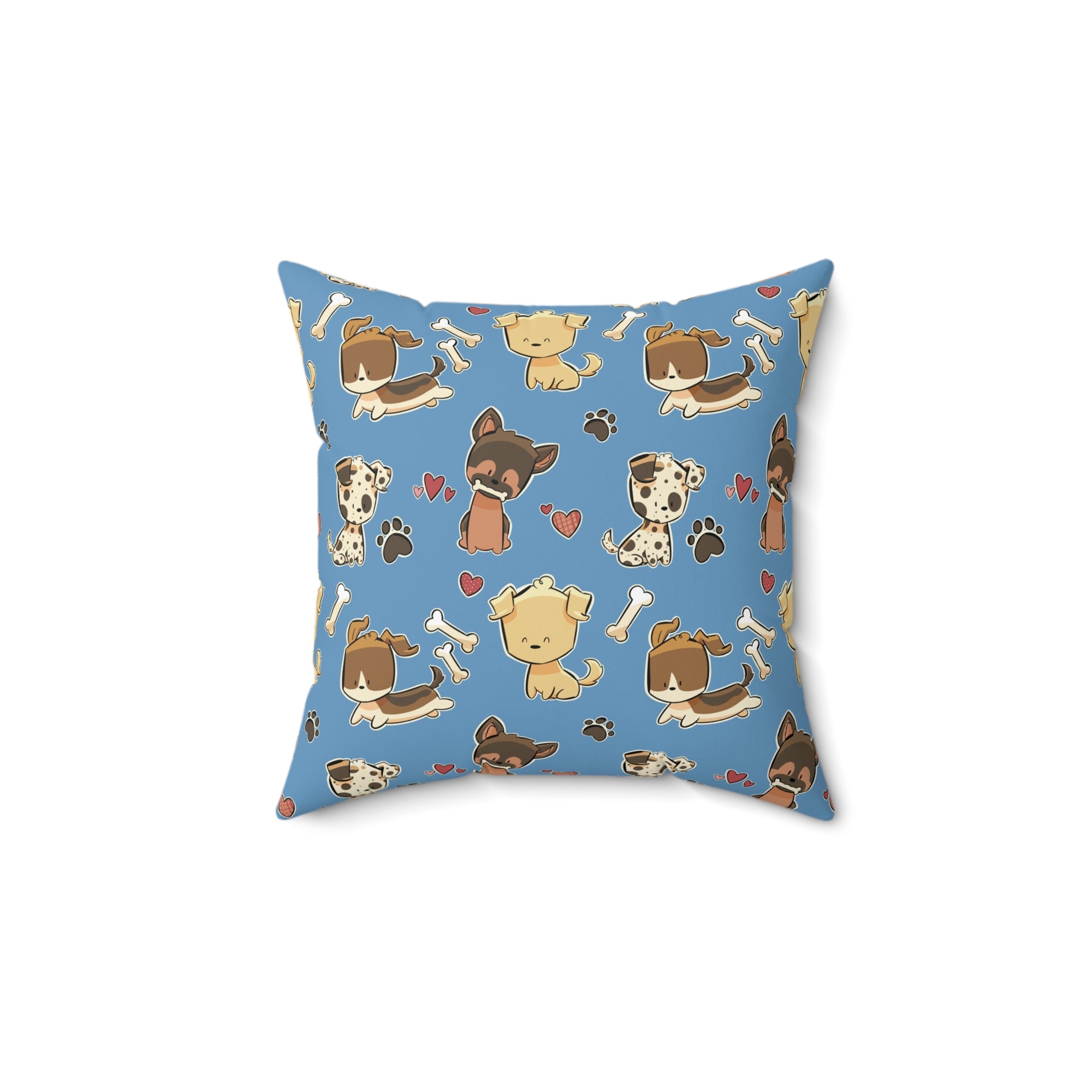 Peppy Pup Polyester Square Pillow